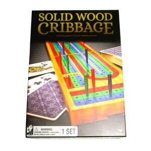 Cardinal Cribbage Classic Game Solid Wood Folding Board Deck of Playing Cards